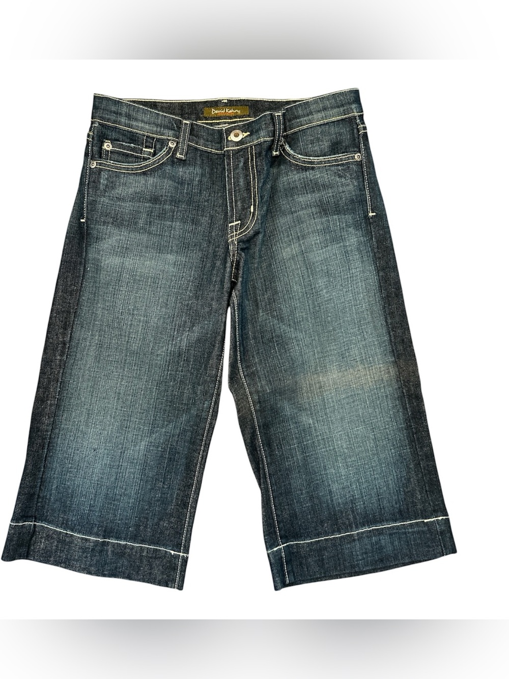 David Kahn Jeanswear Wide Leg Denim Capris Women’s Size 27 Dark Wash Cropped